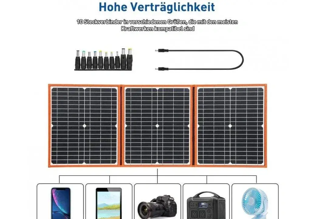 Přenosný solární panel - skládací solární nabíječka 60W