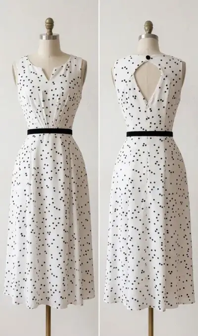 Elegantní šaty Roma Fashion v retro stylu s puntíky