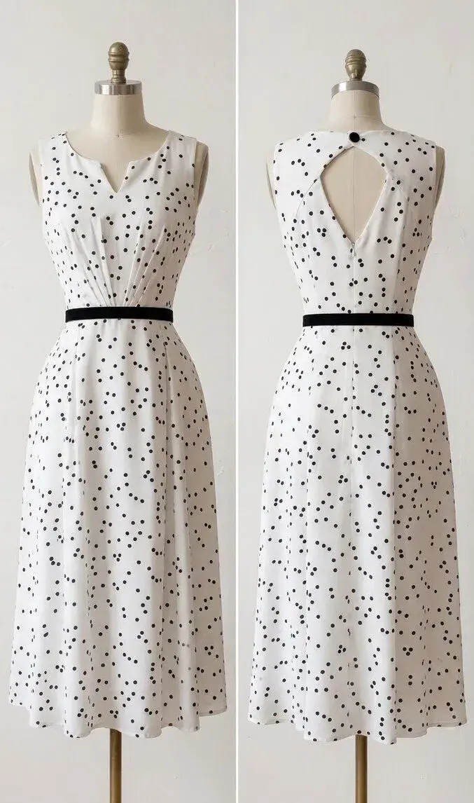 Elegantní šaty Roma Fashion v retro stylu s puntíky