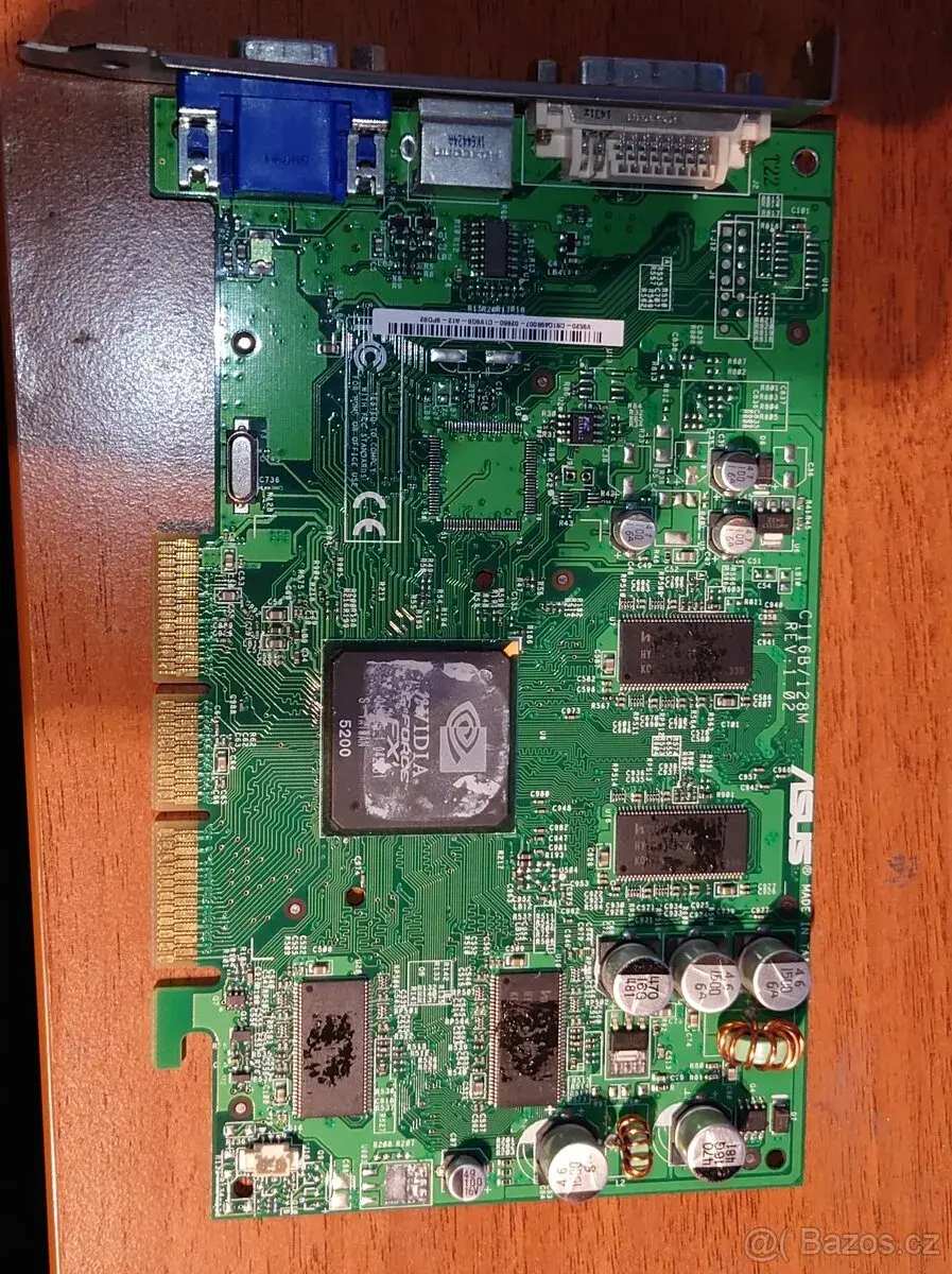 retro Geforce FX 5200 AGP Asus V9520/TD/P/128M NoCooler