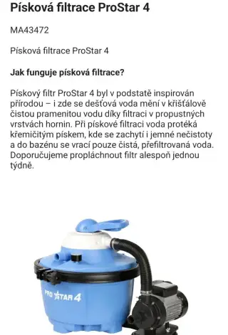 Písková filtrace ProStar 4