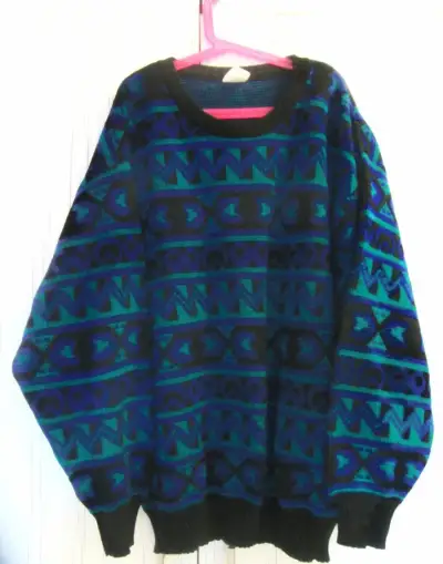 Vintage 80s/90s unisex vzorovaný svetr ČSSR
