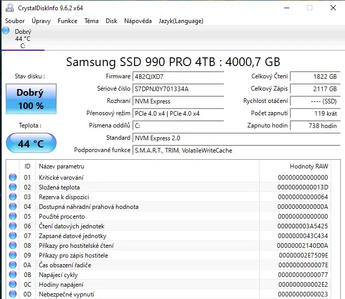 Samsung NVMe 990 PRO 4TB - zánovní, záruka 2/3031