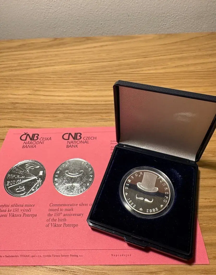 Stříbrná mince ČNB 200 Kč 2008 – Viktor Ponrepo – PROOF