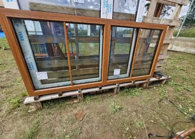 Č.8 OKNO 1ks FIXNÍ NOVÉ VEKA 82 dekor dřevo + příčky