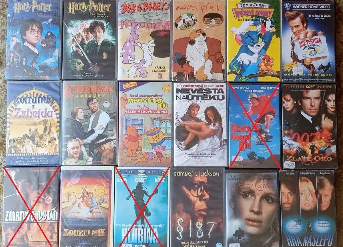 Originální VHS kazety - filmy, pohádky, dokumenty