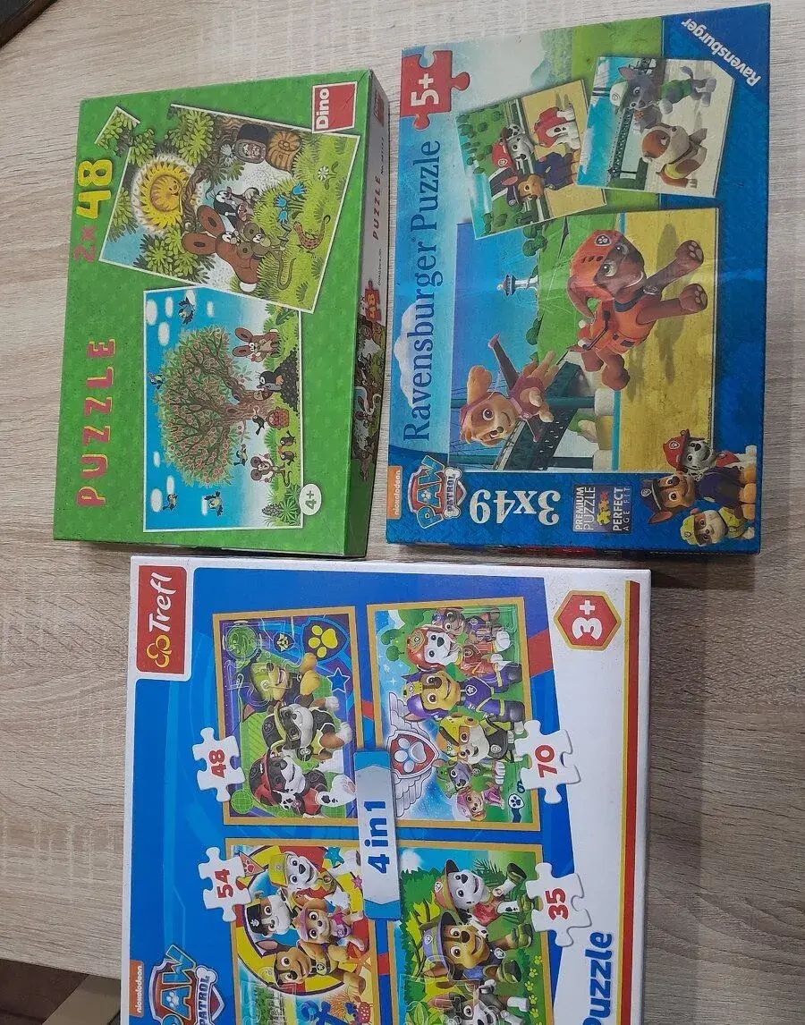 3 x krabice puzzle