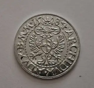 Bílý groš 1584 České království Rudolf II Habsburský replika