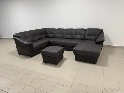 Sedací souprava tvaru U rozkl. kůže NEPOUŽITÁ