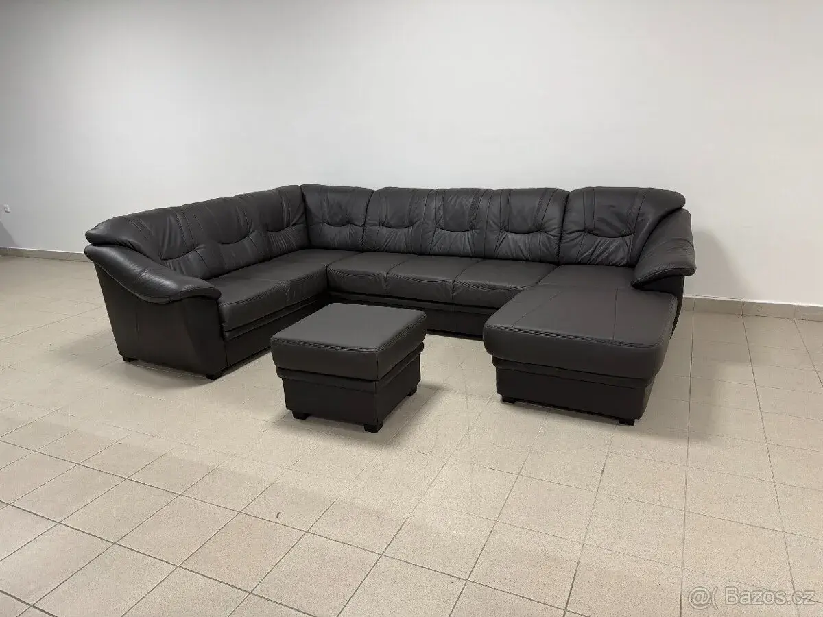 Sedací souprava tvaru U rozkl. kůže NEPOUŽITÁ