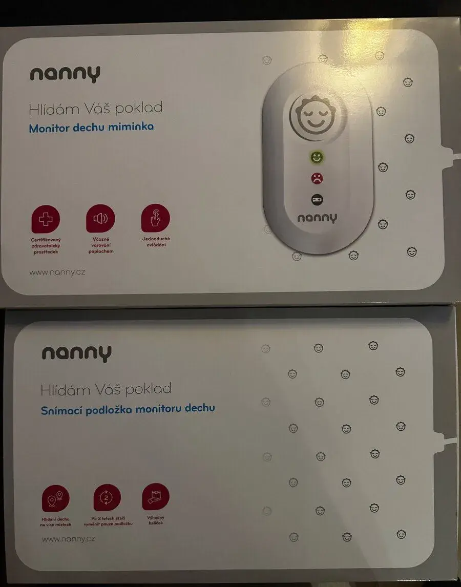 Jablotron BM-02 Monitor dechu miminka se dvěma podložkami