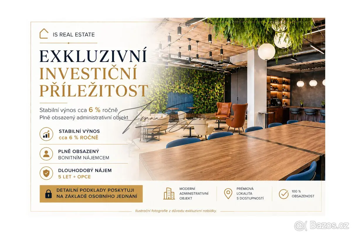 ADMINISTRATIVNÍ OBJEKT S GARANTOVANÝM VÝNOSEM 6%-EXKLUZIVNÍ