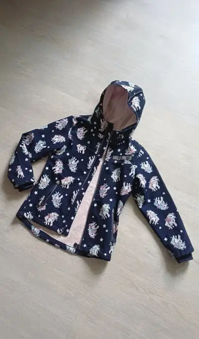 Krásná softshellová bunda/ kabátek s jednorožci