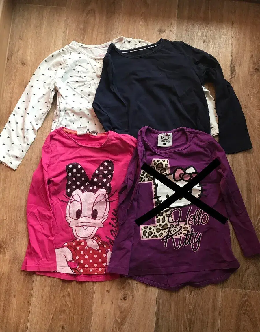 4x triko (2x Disney). Velikost 110/116