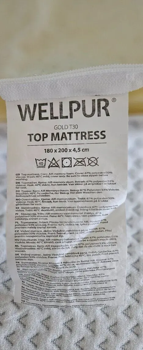 Vrchní matrace přistýlka 180x200 cm