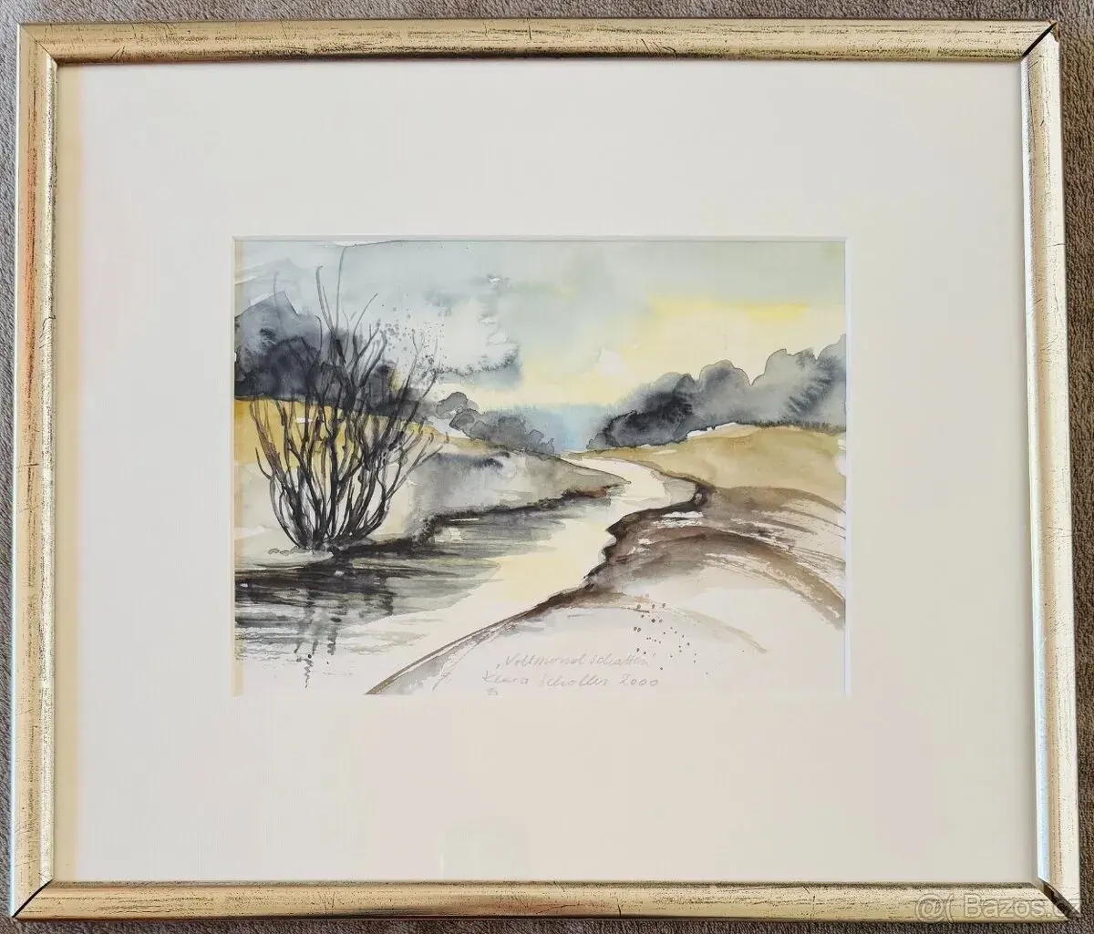 Obraz akvarel „Vollmond Schatten“