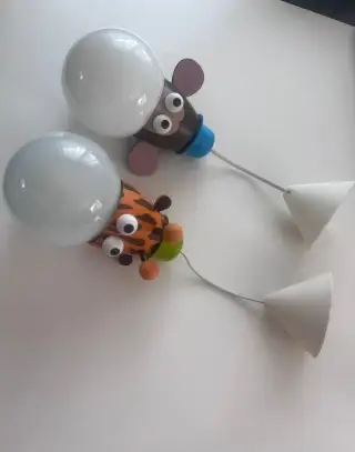 Dětská závěsná svítidla žirafa a opice