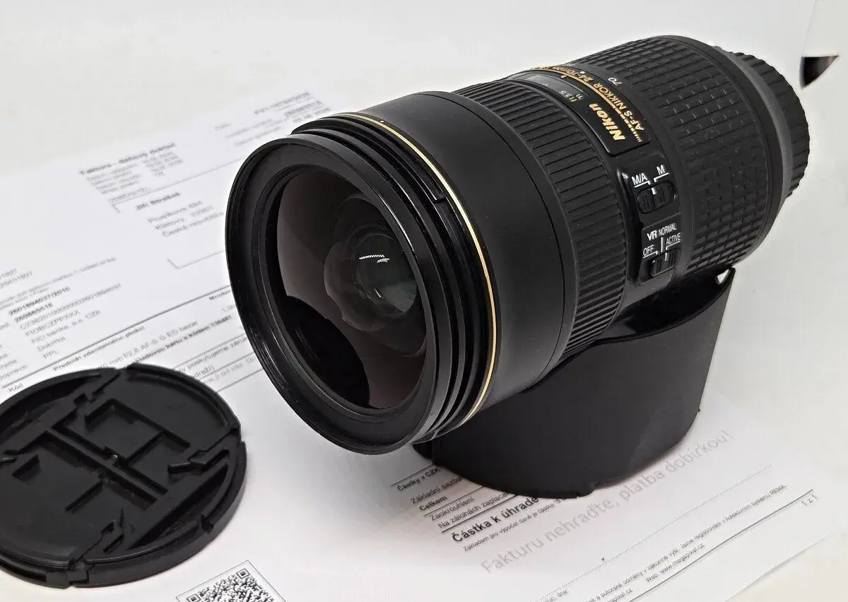 NIKKOR AF-S 24-70/2,8 VR N včetně clony a v záruce