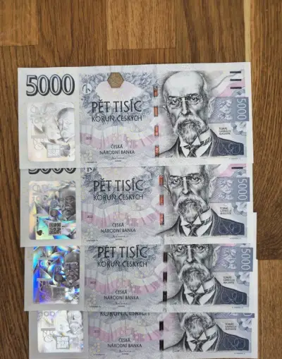 Výroční 5000 Kč bankovka s přítiskem ČNB