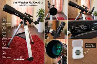Sky-Watcher 70/500 AZ-2 + měsíční filtr – použitý pouze 1×