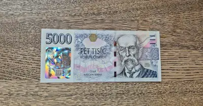 Limitovaná bankovka 5000kč s přítiskem ČNB