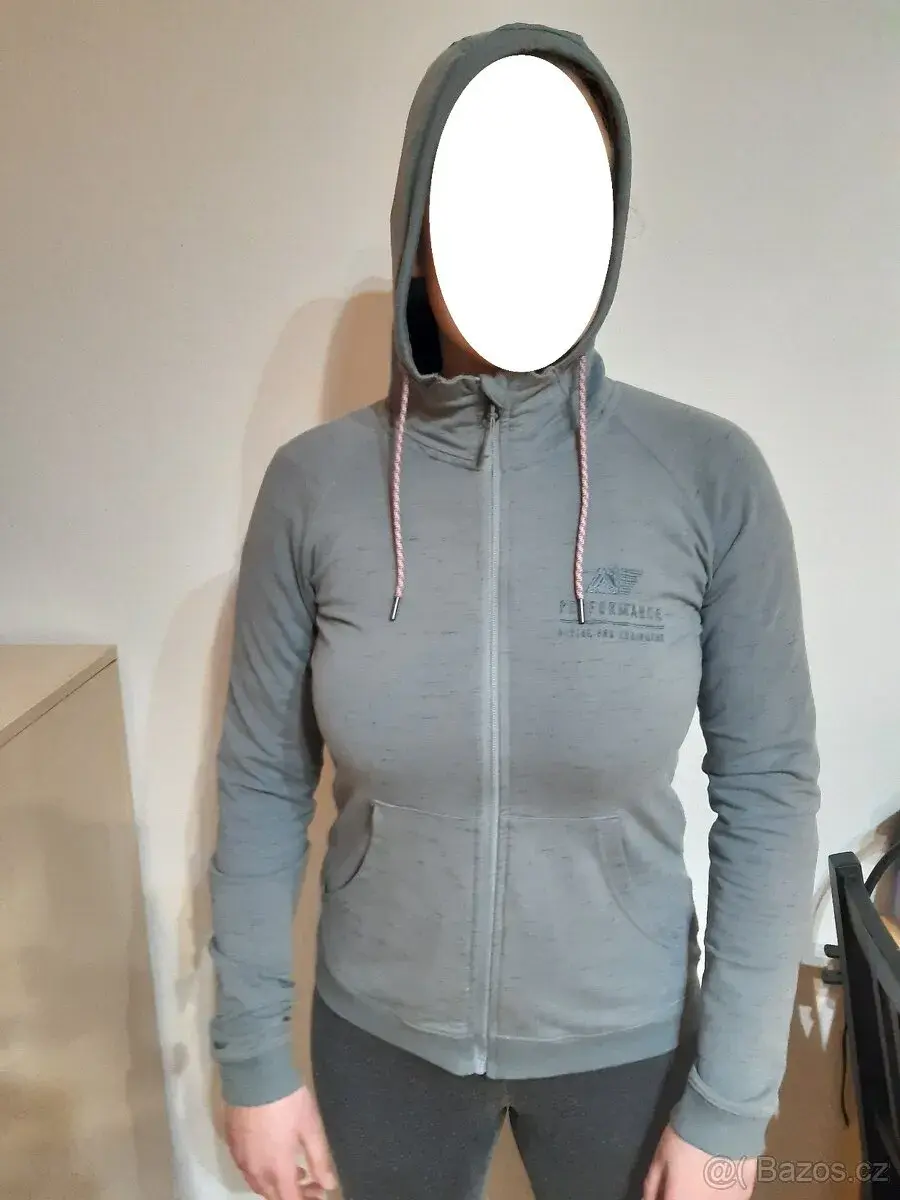 Dámská bavlněná mikina na zip s kapucí Alpine Pro vel. S