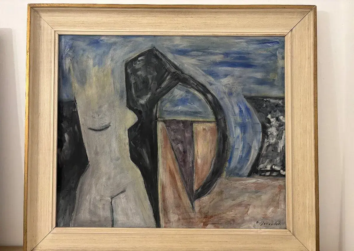Obraz olej na kartonu F.Jiroudek 75cm x 87cm