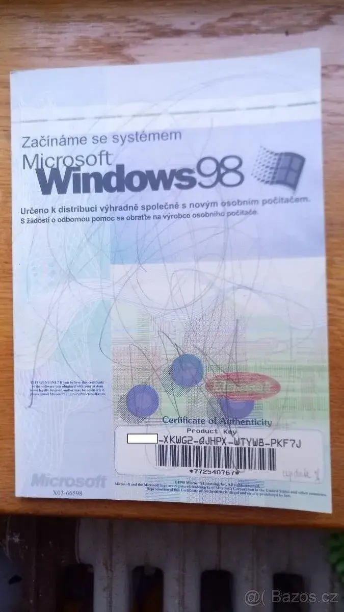 Licenci Microsoft Windows98