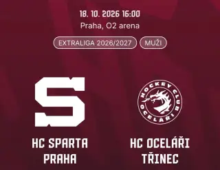 HC Sparta Praha - HC Oceláři Třinec 18.10. 2x vstupenka