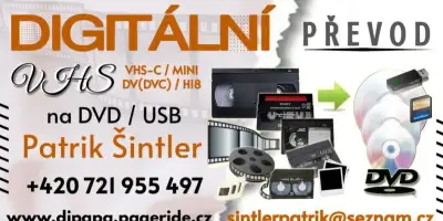 Převod VHS, VHS-C, Mini DV & Hi8 kazet