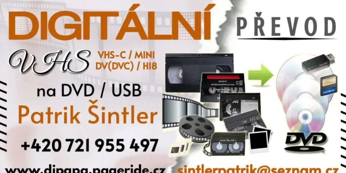Převod VHS, VHS-C, Mini DV & Hi8 kazet