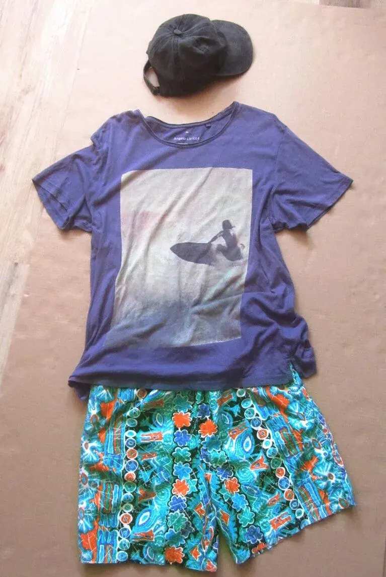 Vintage 90s pánské barevné vzorované beach kraťasy