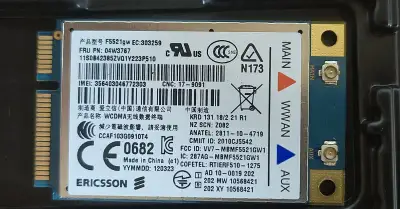 Ericsson F5521gw 3G WWAN modem / GPS - Mini PCIe, Lenovo