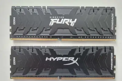 DDR4 - 2 kusy po 16 GB, Kingston Fury a HyperX