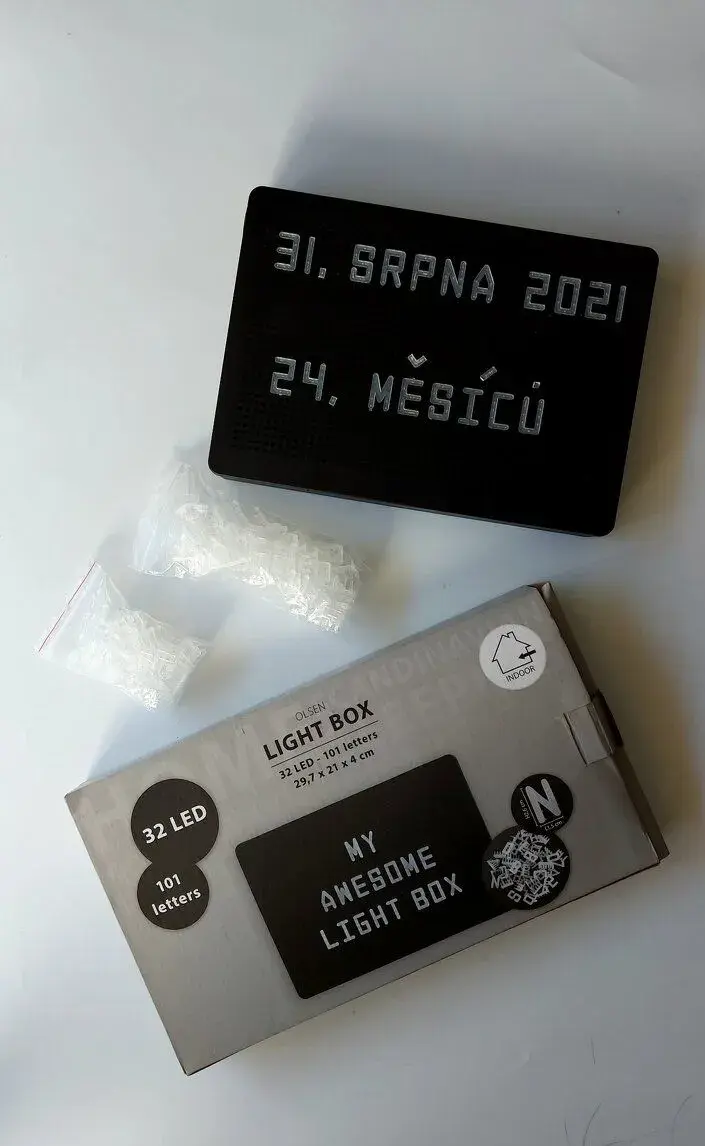 Svítící box na nápisy - light box s písmeny a čísly