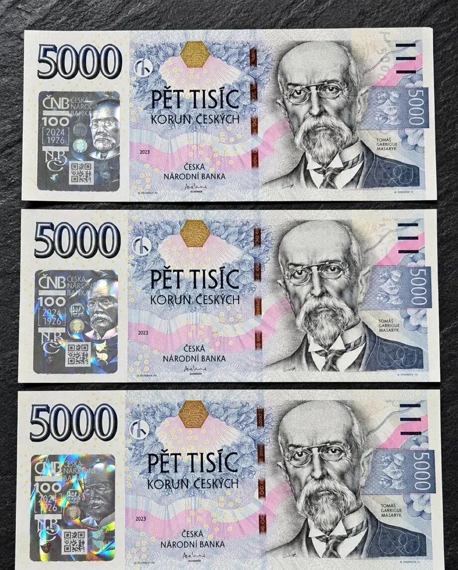 Výroční 5000 Kč ČNB 2026 s přítiskem