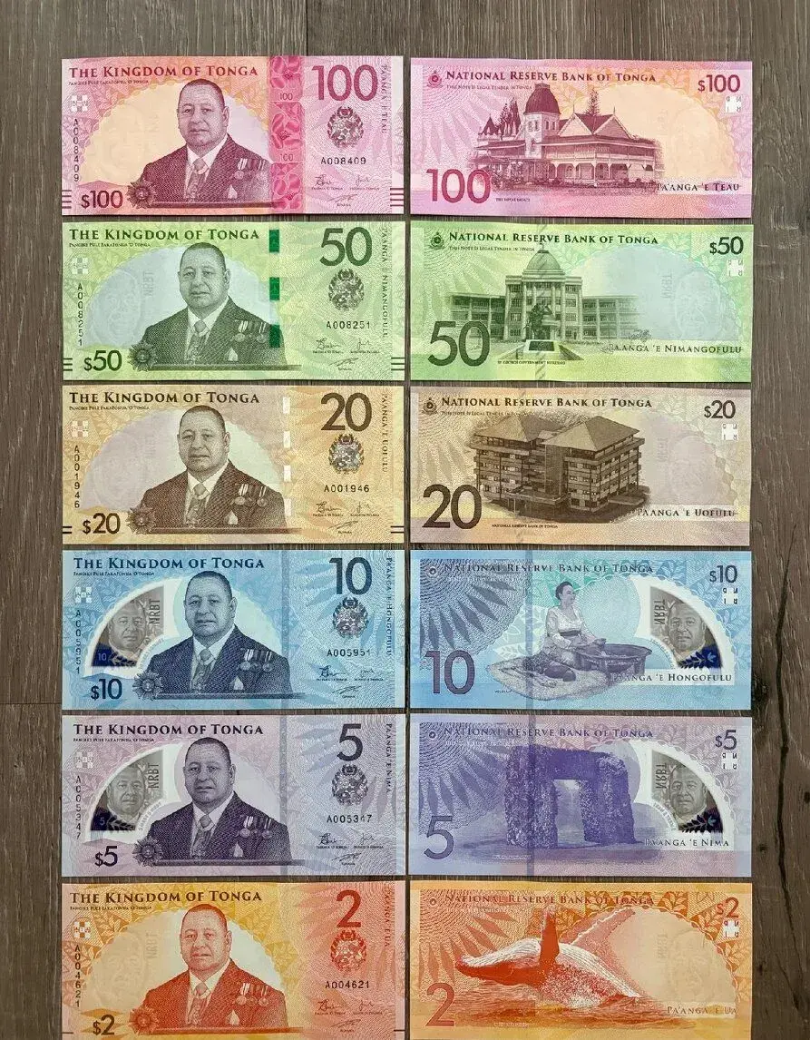 Tonga - kompletní set nejnovějších bankovek, 2023, UNC