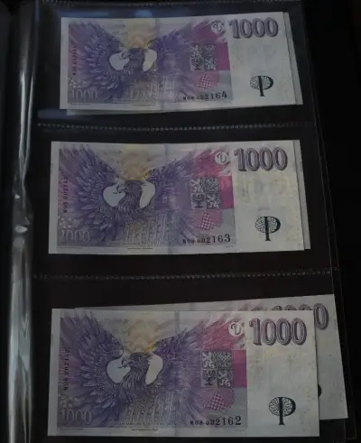 1000 Kč s přítiskem ČNB. Série M 08. Poslední kus