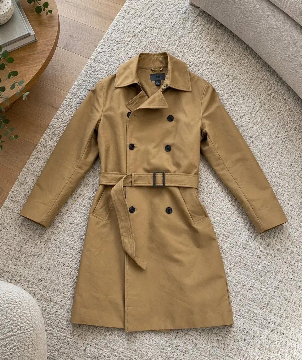 Pánský béžový trenčkot H&M – vel. S