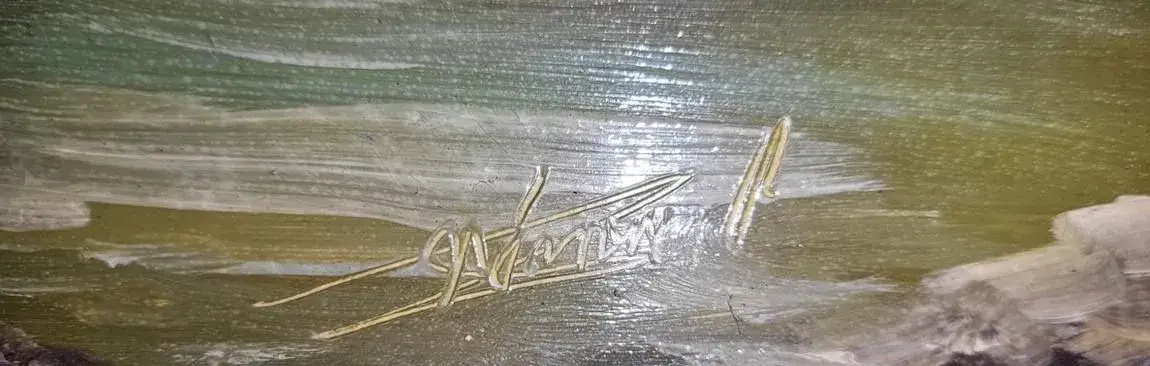 37 | Detail malby s rytou signaturou – celek chybí