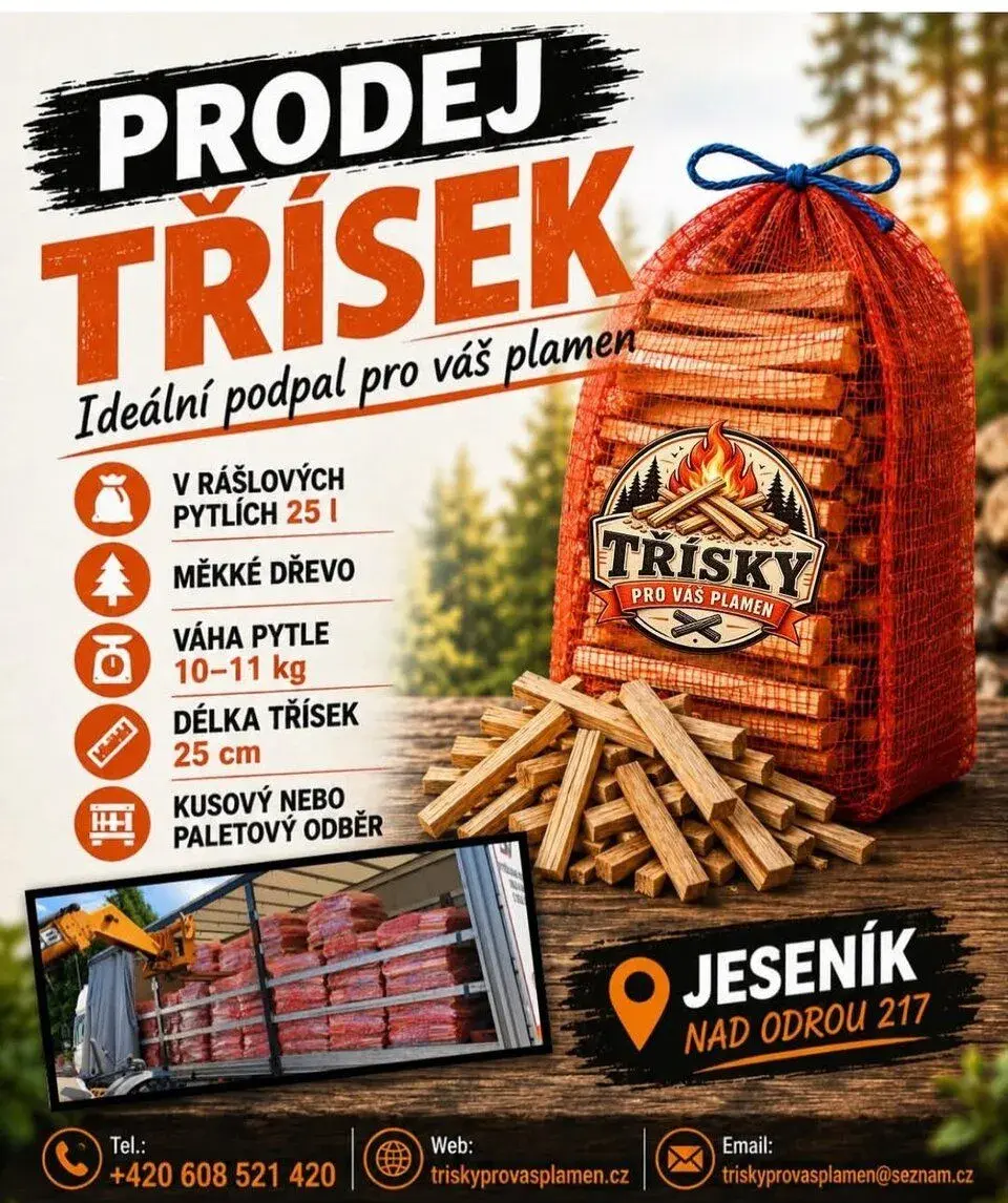 třísky na podpalku