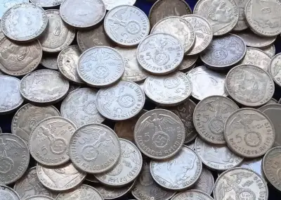 Německé stříbrné 5 Reichsmark Třetí Říše Svastika