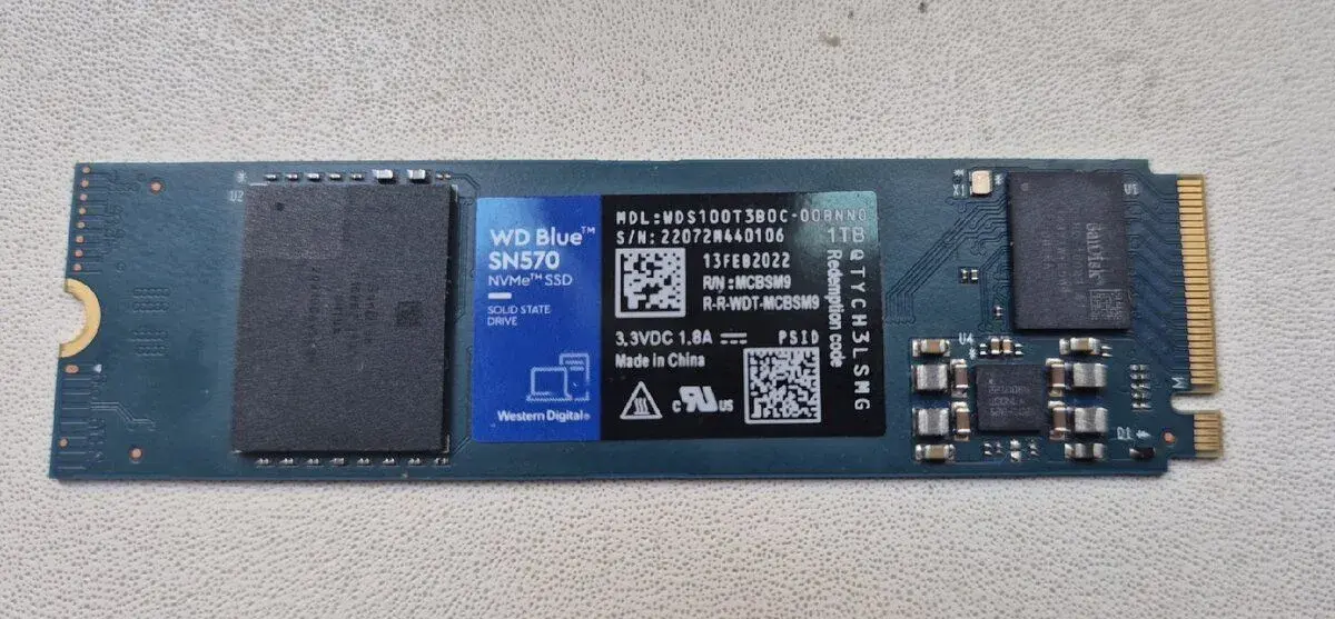 WD Blue SN570 1TB NVMe M.2 SSD, 100% zdraví