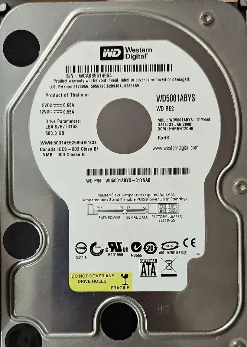 WD HDD 500GB