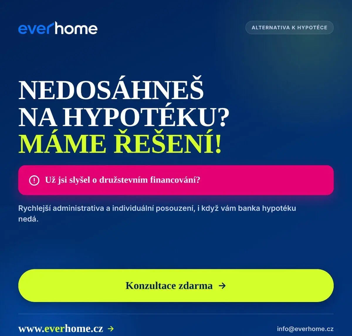 NEDOSÁHNEŠ NA HYPOTÉKU? K dispozici: PRO TEBE ŘEŠENÍ