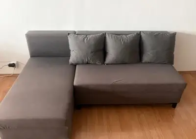 ÄLVDALEN 3-seat sofa-bed, grey-beige