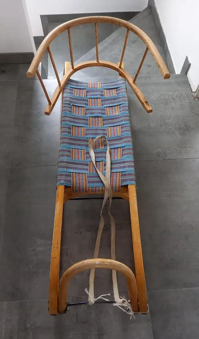 dřevěné dětské sáně retro 120cm včetně opěradla. Sáňky