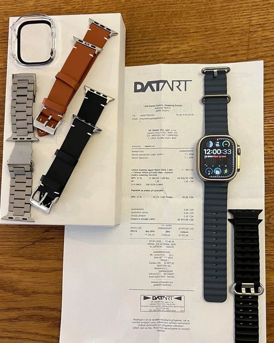 Apple Watch Ultra 3 49 mm – baterie 100 %, záruka