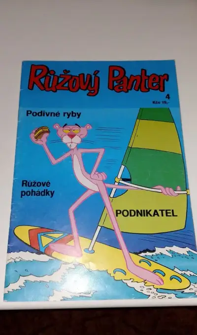 Růžový panter č.4 krasný stav 190kč