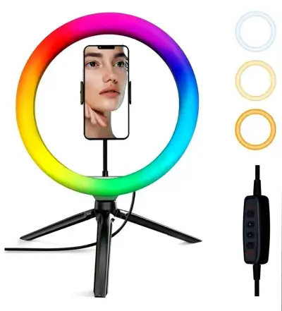 RGB Prstencová lampa, kruhové světlo ring led light set 26cm